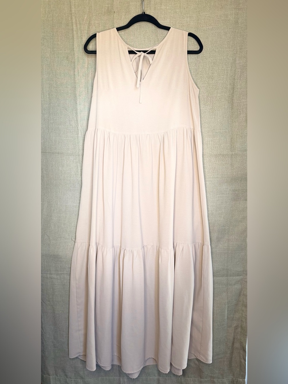 SHEIN Creme Tiered Maxi Dress
